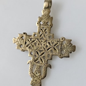 Handcrafted Brass Ethiopian Coptic Cross Pendant