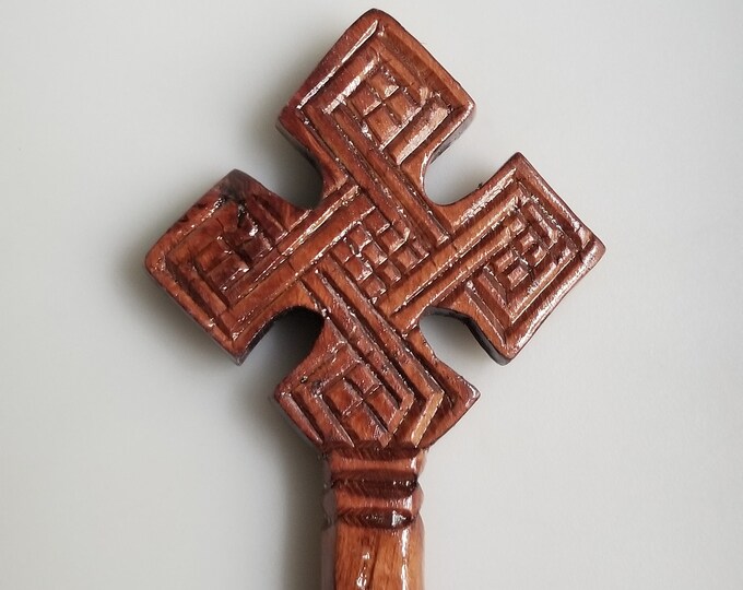 Wooden Ethiopian Cross Blessing Cross Handheld Cross Etsy