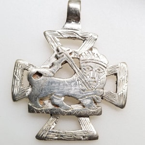 Ethiopian Rastafarian pendant, Lion of Judah pendant, Rasta pendant