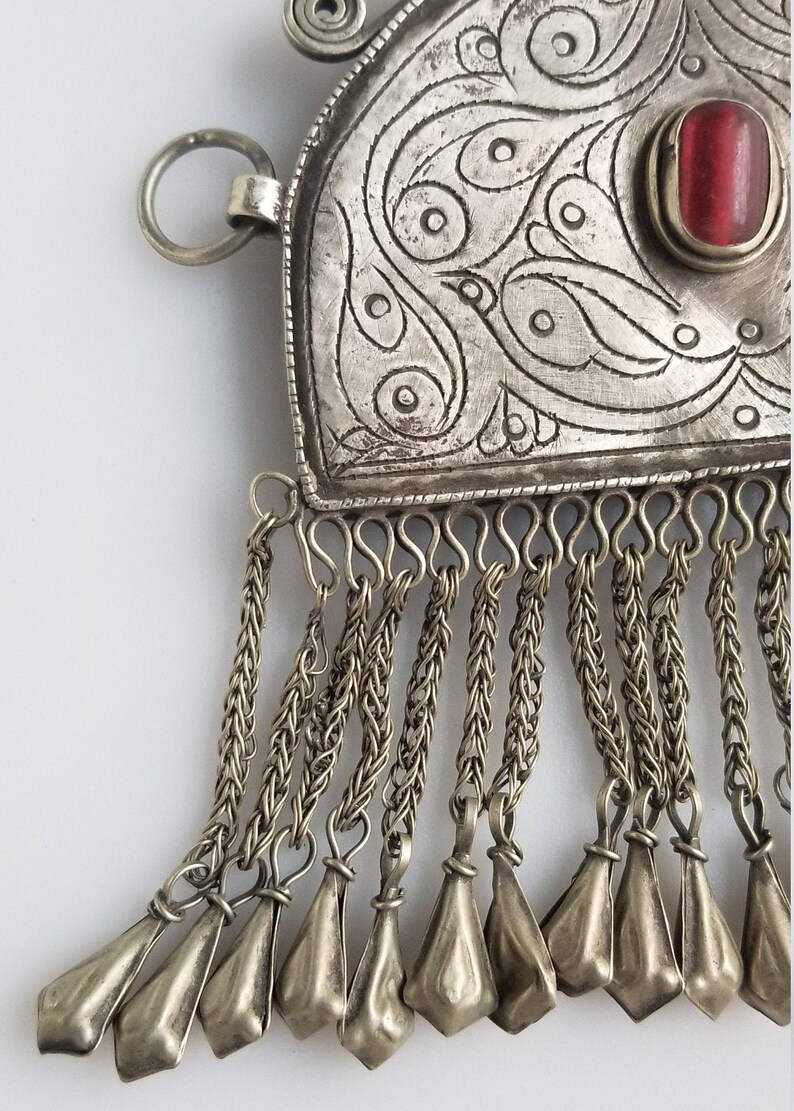 Large Afghan pendant vintage pendant Kashmiri pendant Vintage kuchi pendant tribal pendant belly dancing
