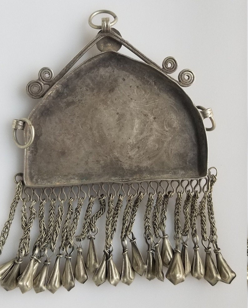 Large Afghan pendant vintage pendant Kashmiri pendant Vintage kuchi pendant tribal pendant belly dancing