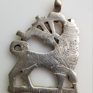 Ethiopian Rastafarian pendant, Lion of Judah pendant