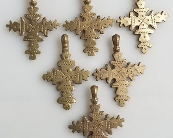 ONE BRASS Ethiopian cross pendant