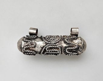 Colgante de amuleto de plata etíope hecho a mano, joyería Habesha