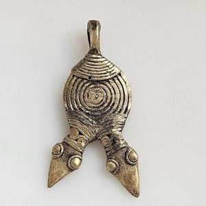 Brass African pendant, handmade pendant, lost wax pendant, Ashanti pendant