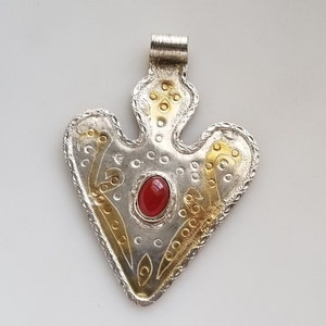 Afghan Asyk pendant, golden pendant, Turkmen pendant