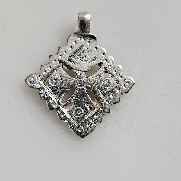 SMALL Ethiopian pendant, Coptic Cross pendant, Ethiopian Coptic Cross, Ethiopian Cross, silver pendant