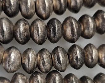 10 RUSTIC Ethiopian handmade beads, metal beads