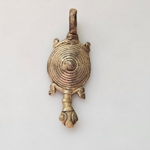 Brass African pendant, handmade pendant, lost wax pendant, Ashanti pendant