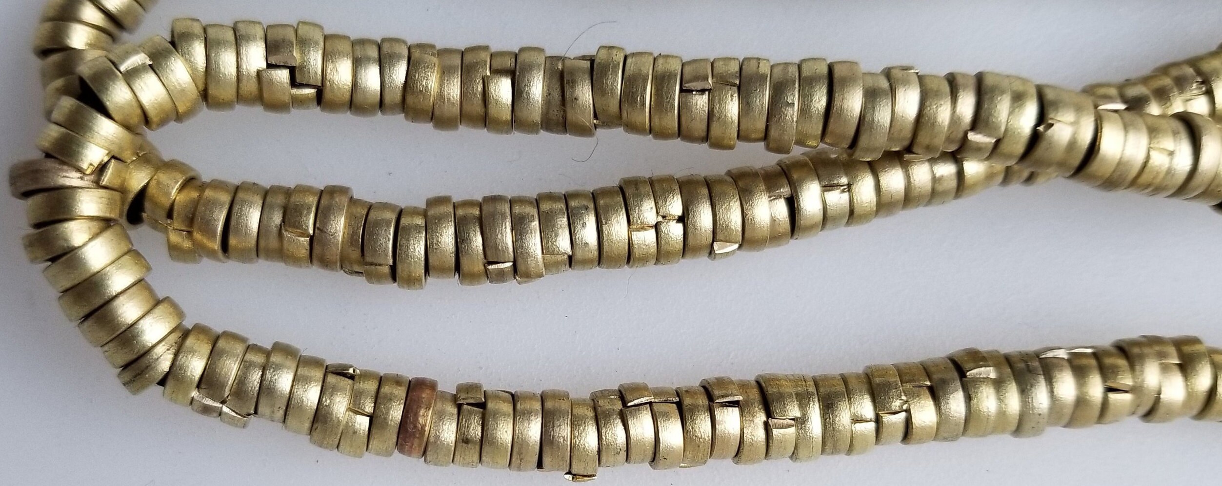 14 inches or 180-182 Afghan heishi beads brass beads Kuchi | Etsy