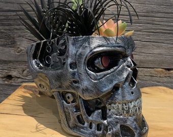 Terminator Helmet Planter Dark Fate  succulents air plants  terrarium decor T2