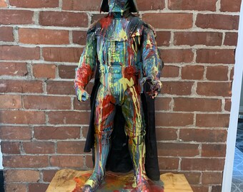 Graffiti Darth Vader resin drip art statue  Star Wars Splatter Splatue abstract