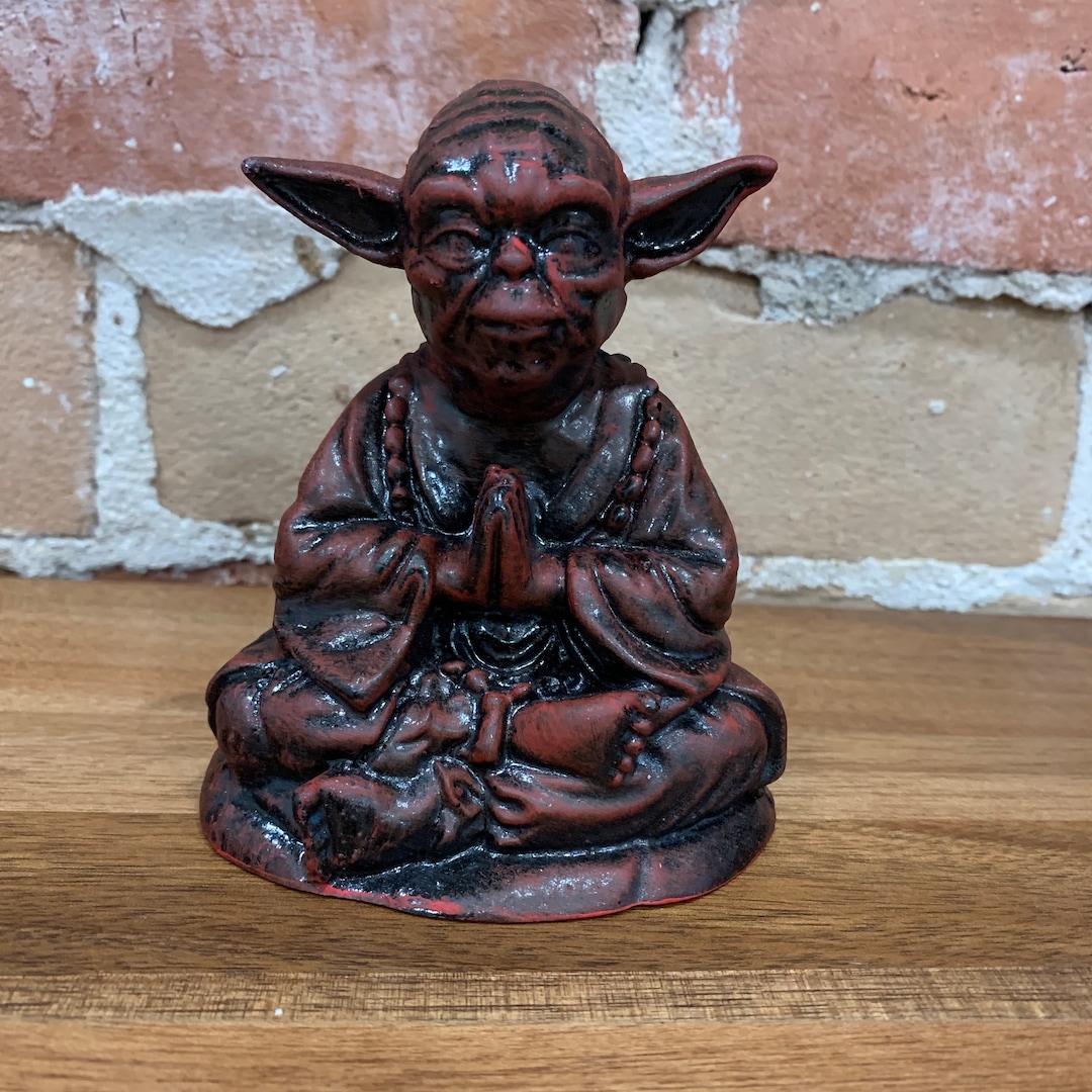Red Yoda Buddha Statue Gift Star Wars Buddha Etsy