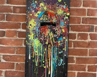 Kylo Ren  Graffiti Painting  resin drip wall  art  Star Wars Splatter art Abstract pop art