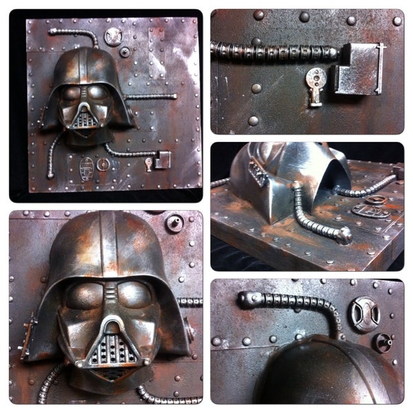 Industrial Steampunk Darth Vader Rusted metal Wall Sculpture Star Wars