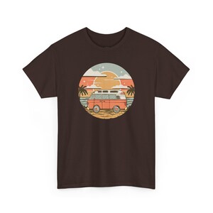 Vintage Van Dreams Nomad Campervan Vanlife Sunset T-shirt Unisex Mens Womens Heavy Cotton Graphic Tee Camping Apparel zdjęcie 3