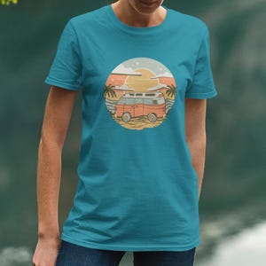 Vintage Van Dreams Nomad Campervan Vanlife Sunset T-shirt Unisex Mens Womens Heavy Cotton Graphic Tee Camping Apparel zdjęcie 10