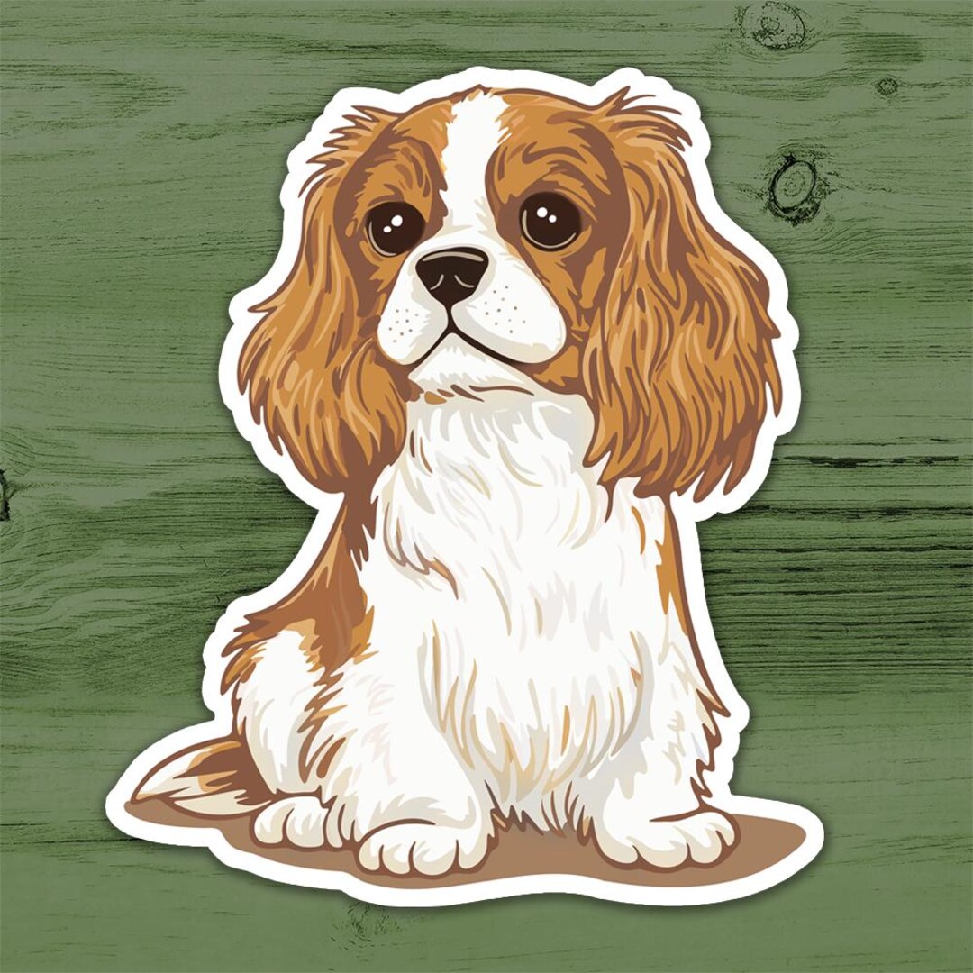 3.5" Cavalier King Charles Spaniel Dog Sticker, Blenheim Cavaliers Dogs ...