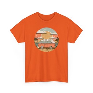 Vintage Van Dreams Nomad Campervan Vanlife Sunset T-shirt Unisex Mens Womens Heavy Cotton Graphic Tee Camping Apparel zdjęcie 4