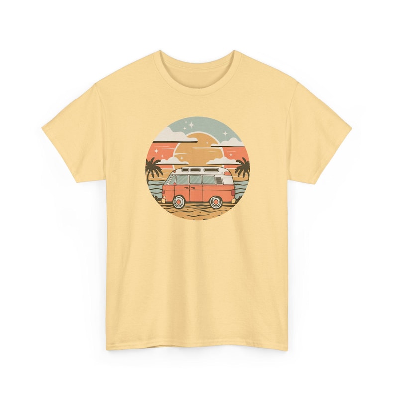 Vintage Van Dreams Nomad Campervan Vanlife Sunset T-shirt Unisex Mens Womens Heavy Cotton Graphic Tee Camping Apparel zdjęcie 5
