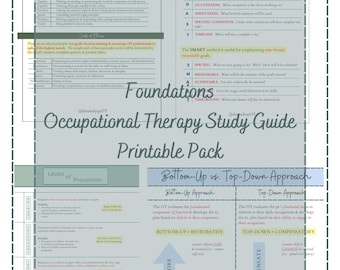NBCOT Foundations in Occupational Therapy Study Guide Printable Bundle