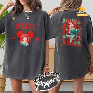 Comfort kleuren Ariel prinses tshirt, Disney prinses shirt voor haar, Magic Kingdom uniseks shirt, de kleine zeemeermin shirt voor vrouwen
