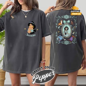 T-shirt princesse jasmin couleurs confort, chemise princesse Disney pour elle, chemise voyage Disneyland, chemise Aladdin, t-shirt Magic Kingdom
