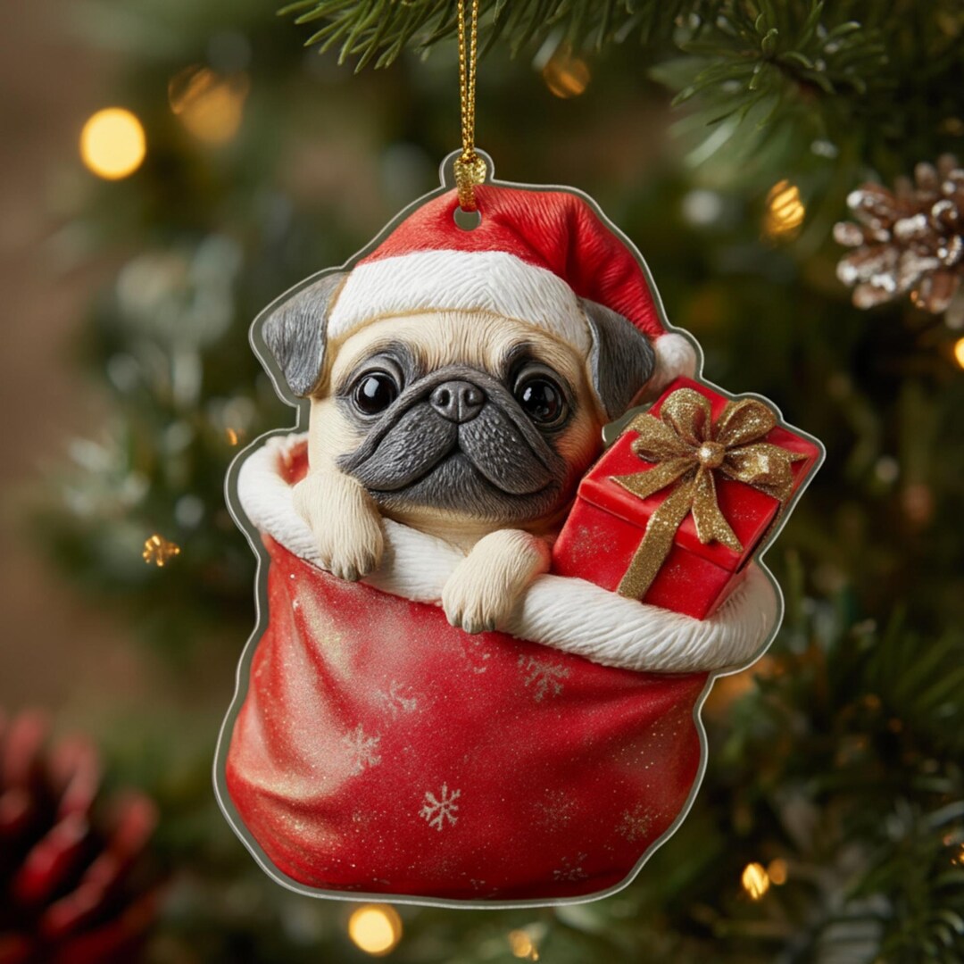 Orecchini Pendenti Carlino Marrone In Acrilico, Gioielli Simpatici Per Amanti Dei Cani, Regalo Donna