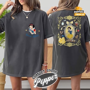 Komfort Farben Schneewittchen Prinzessin Tshirt, Disney Prinzessin Shirt für Sie, Disneyland Trip Shirt, Schneewittchen und sieben Zwerge Shirt