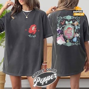 Comfort kleuren Ariel prinses tshirt, Disney prinses shirt voor haar, Magic Kingdom uniseks shirt, de kleine zeemeermin shirt voor vrouwen