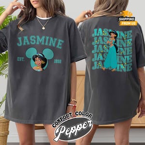 T-shirt princesse jasmin couleurs confort, chemise princesse Disney pour elle, chemise Aladdin pour femme, chemise voyage Disneyland