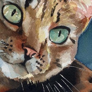 Brown Tabby Cat Art Print of My Watercolor Painting Artwork Artist ...