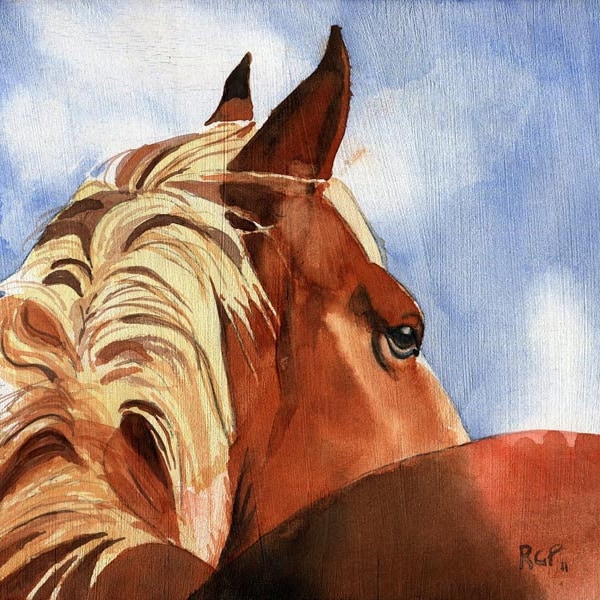 Palomino Equine Horse Art PRINT Watercolor Painting