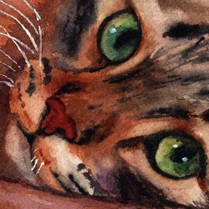 Tabby Cat Art Print of My Watercolor Painting .floored II. Large Huge ...