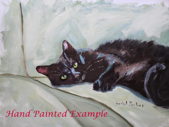 黒猫アート絵画プリント水彩画レイチェルパーカーrachelsstudio