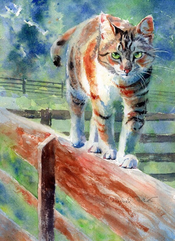 オリジナル三毛猫の水彩画アート 猫の装飾 農場アート - Etsy 日本