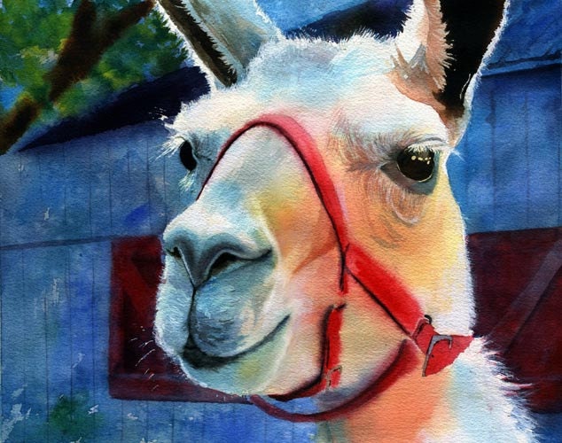 Llama Farm Art Print of My Watercolor Painting - Etsy