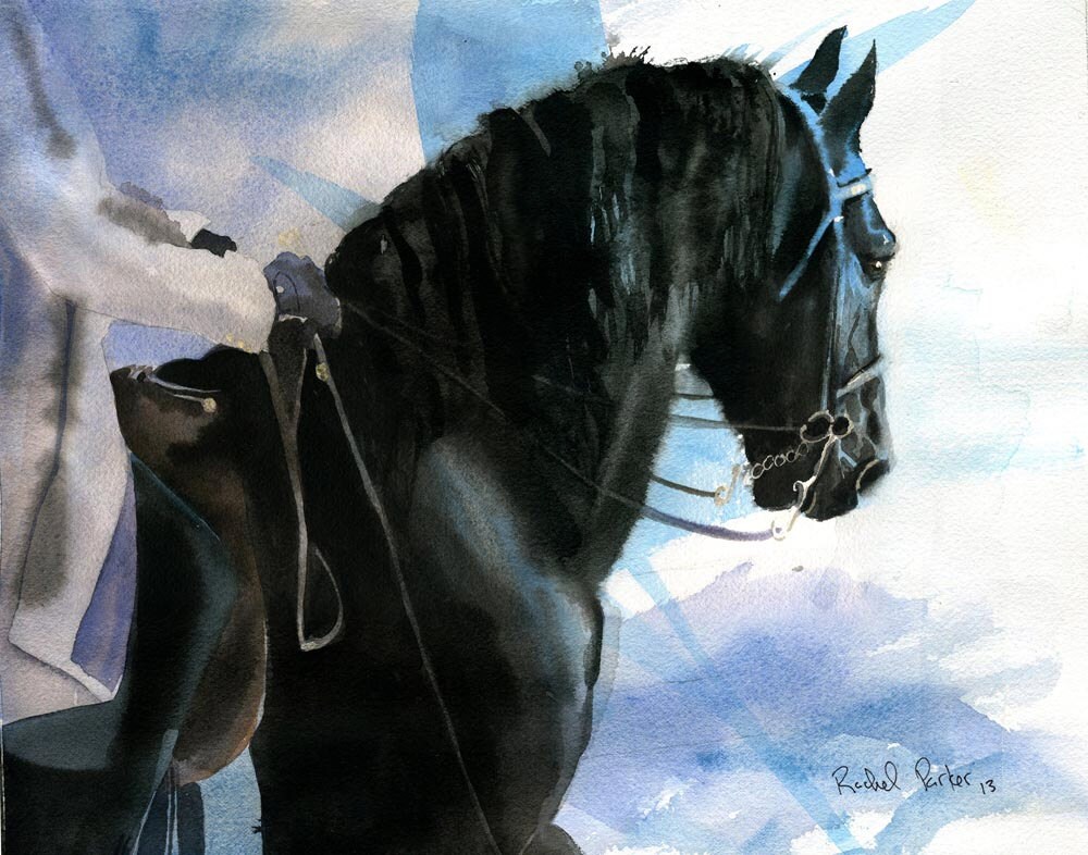 Friesian Horse Art Watercolor Painting PRINT Equine Etsy