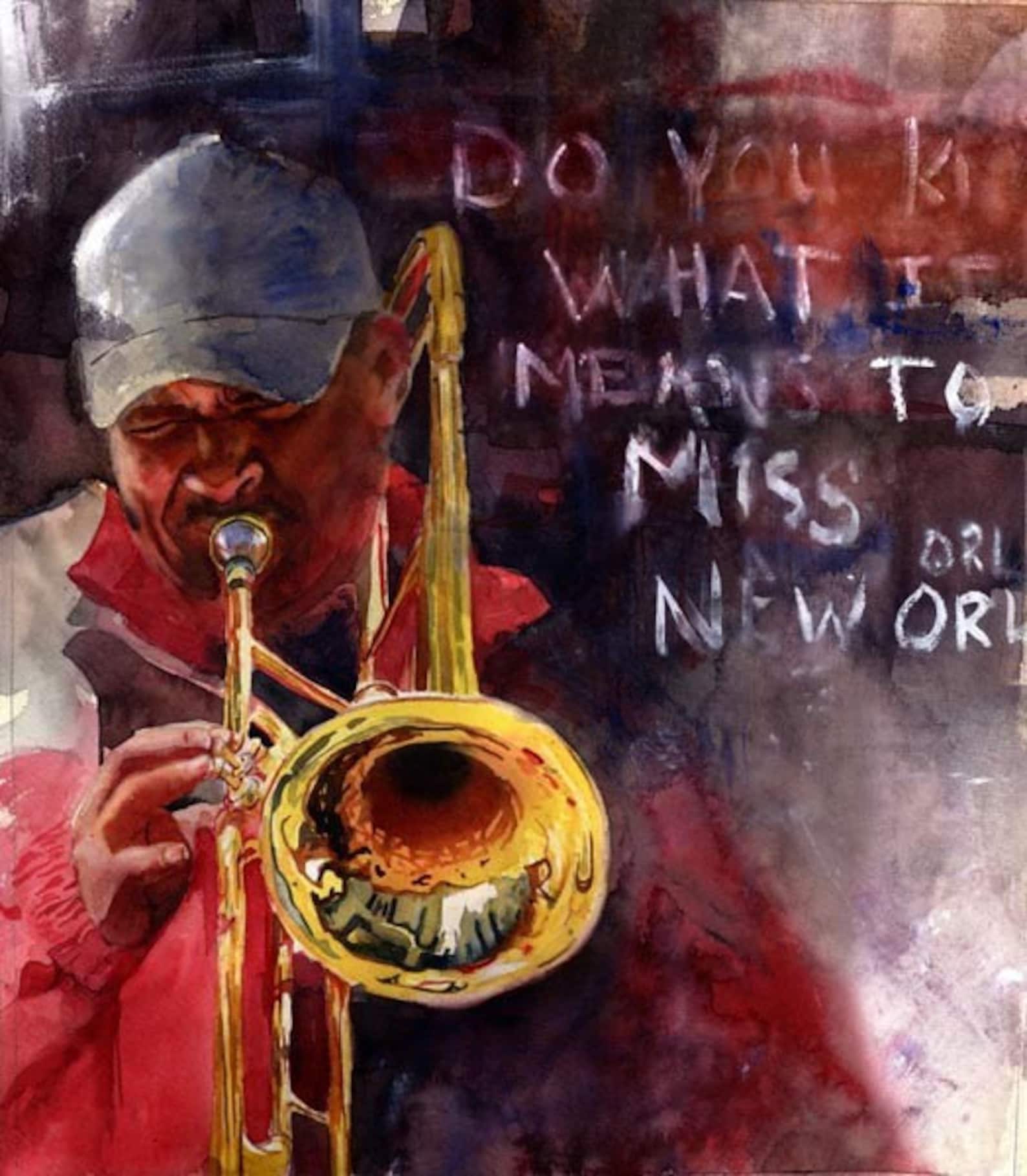 New Orleans Jazz Art Print of My Watercolor Painting .new Etsy