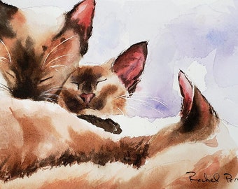 Siamese Cat Watercolor Tutorial - Beginner or Intermediate Project