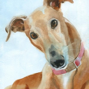 Greyhound dog art Print of my watercolor painting Unique Dog Lover Gift Big Large Decor