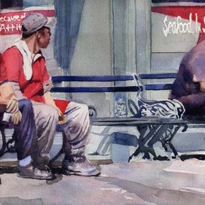 Black African American Man Men Charleston art Print of my Watercolor Painting