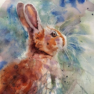 Beginner Loose Watercolor Painting Tutorial  - Brown Bunny