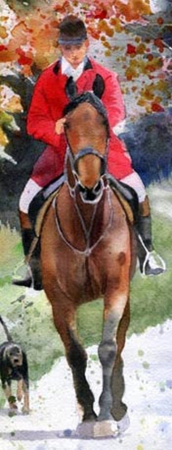 Giclée Foxhunting Horse Equestrian Painting Art Hounds Thoroughbred Warmblood