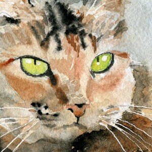 Tabby Cat Art Painting PRINT Watercolor Painting Rachel Parker ...