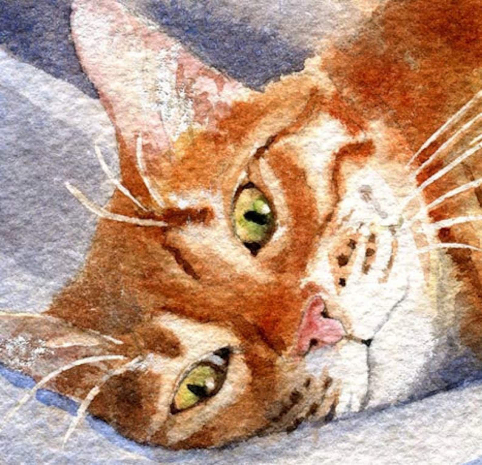 Orange Ginger Tabby Cat Print of Painting Art Marmalade Etsy