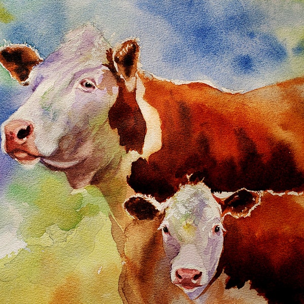 Beginner Loose Watercolor Painting Tutorial  - She had a Cow Farm Watercolor tutorial