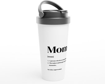 White 15oz Stainless Steel Travel Mug