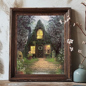 Full Moon Cottage - A5 PRINTS Pocztówki Naklejki - z serii The Witch Retreats