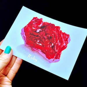 Stampa di cartolina con lamina di cristallo rubino